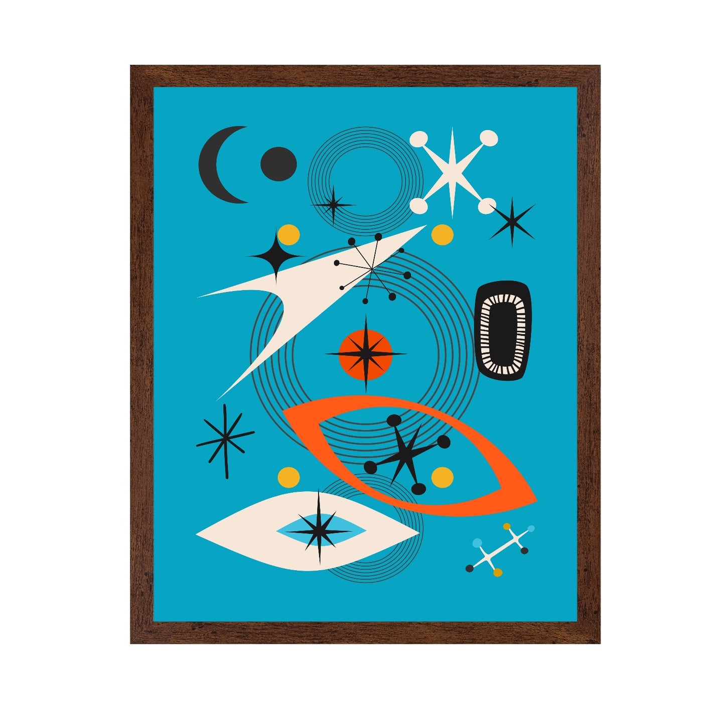 Geometric Shapes in Vibrant Teal
