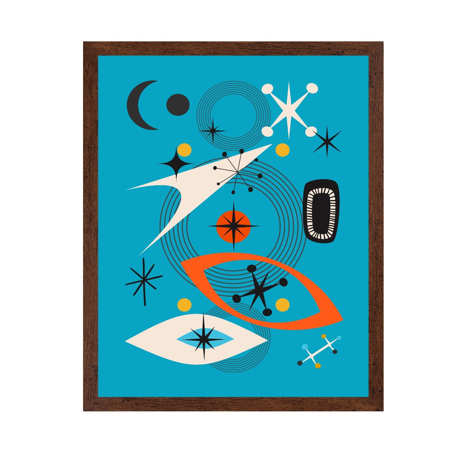 Geometric Shapes in Vibrant Teal
