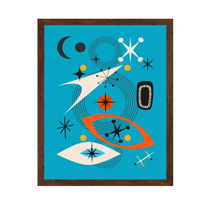Geometric Shapes in Vibrant Teal