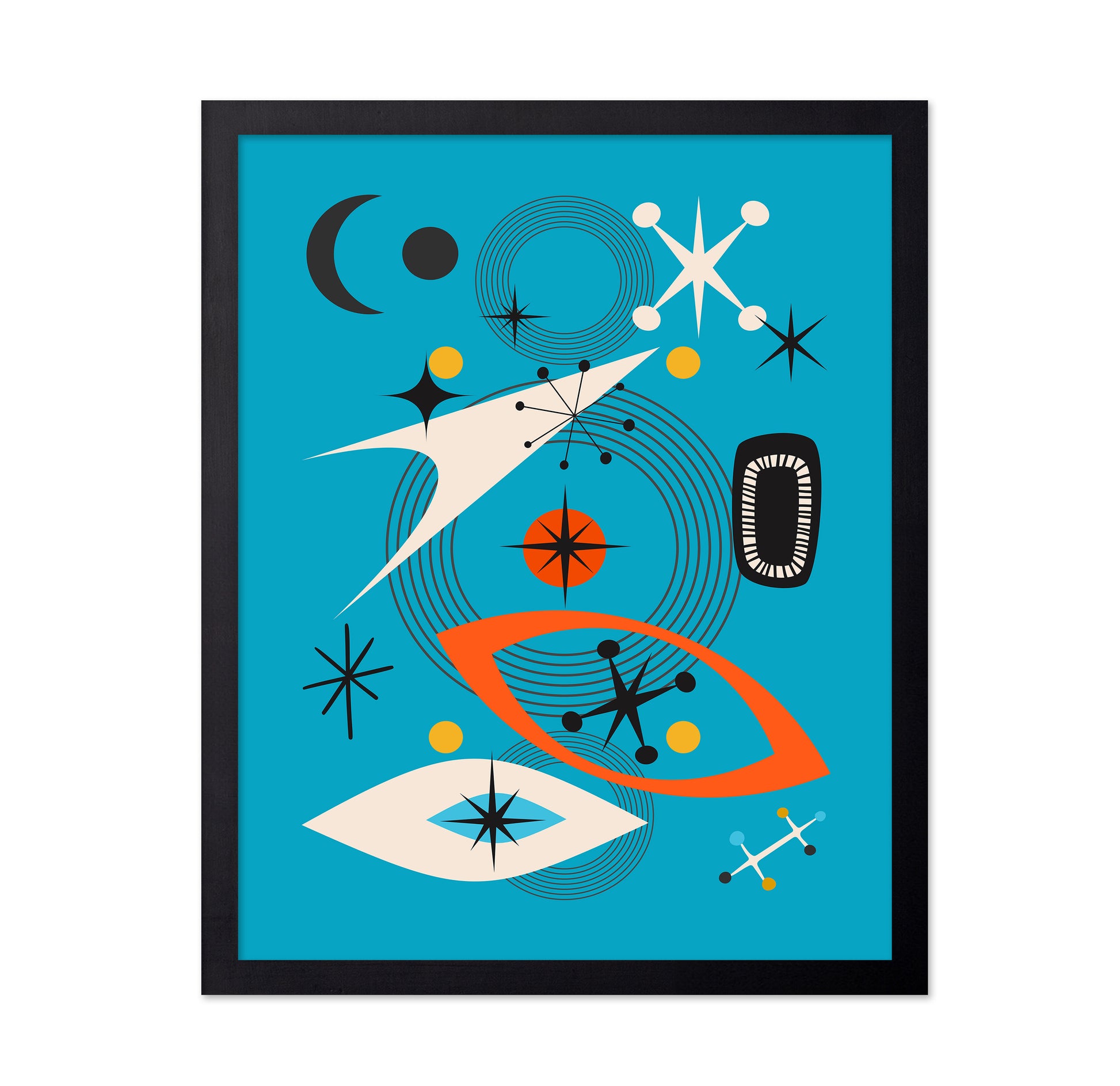 Geometric Shapes in Vibrant Teal