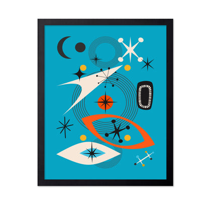 Geometric Shapes in Vibrant Teal