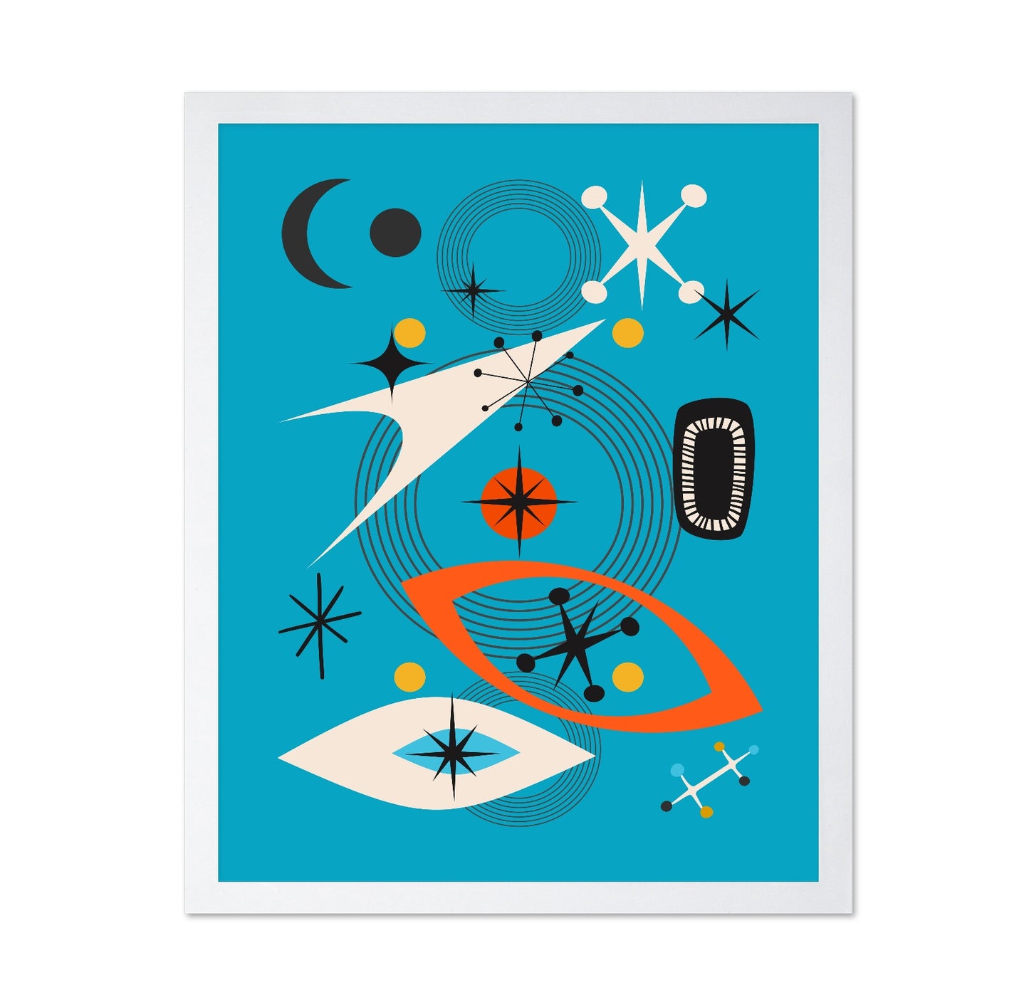 Geometric Shapes in Vibrant Teal