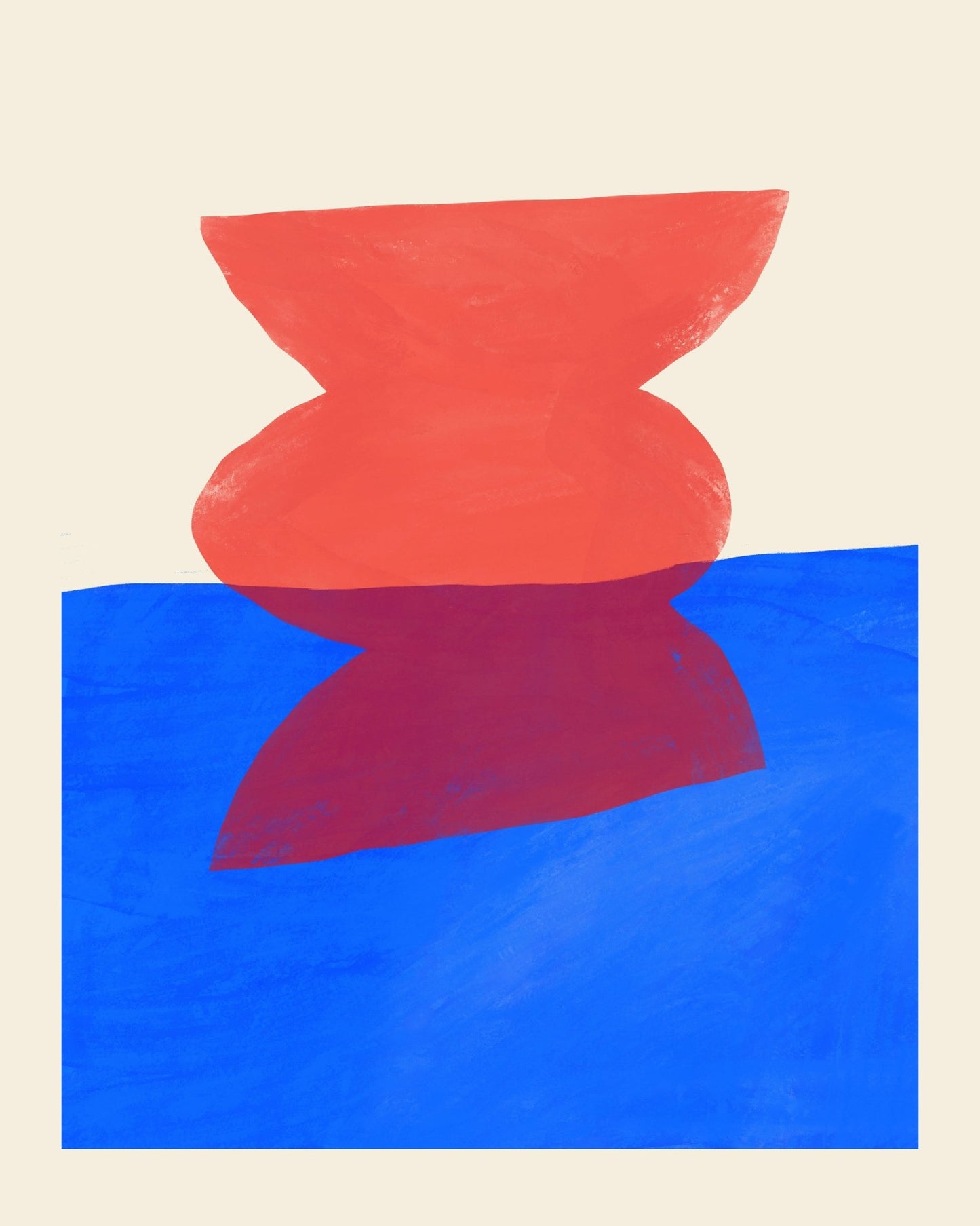 Abstract Red and Blue Shapes