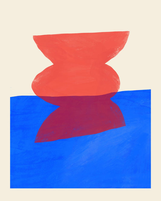 Abstract Red and Blue Shapes
