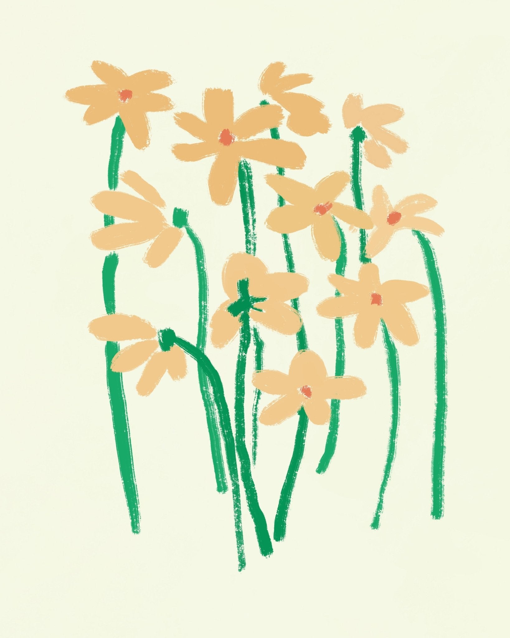 Yellow Flowers With Green Stems
