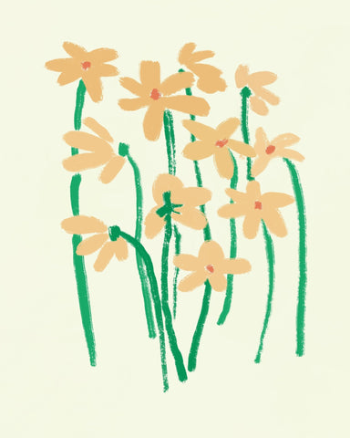 Yellow Flowers With Green Stems