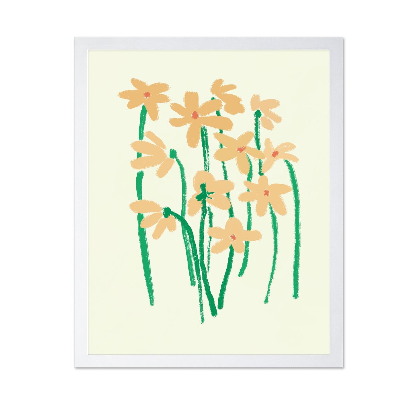 Yellow Flowers With Green Stems
