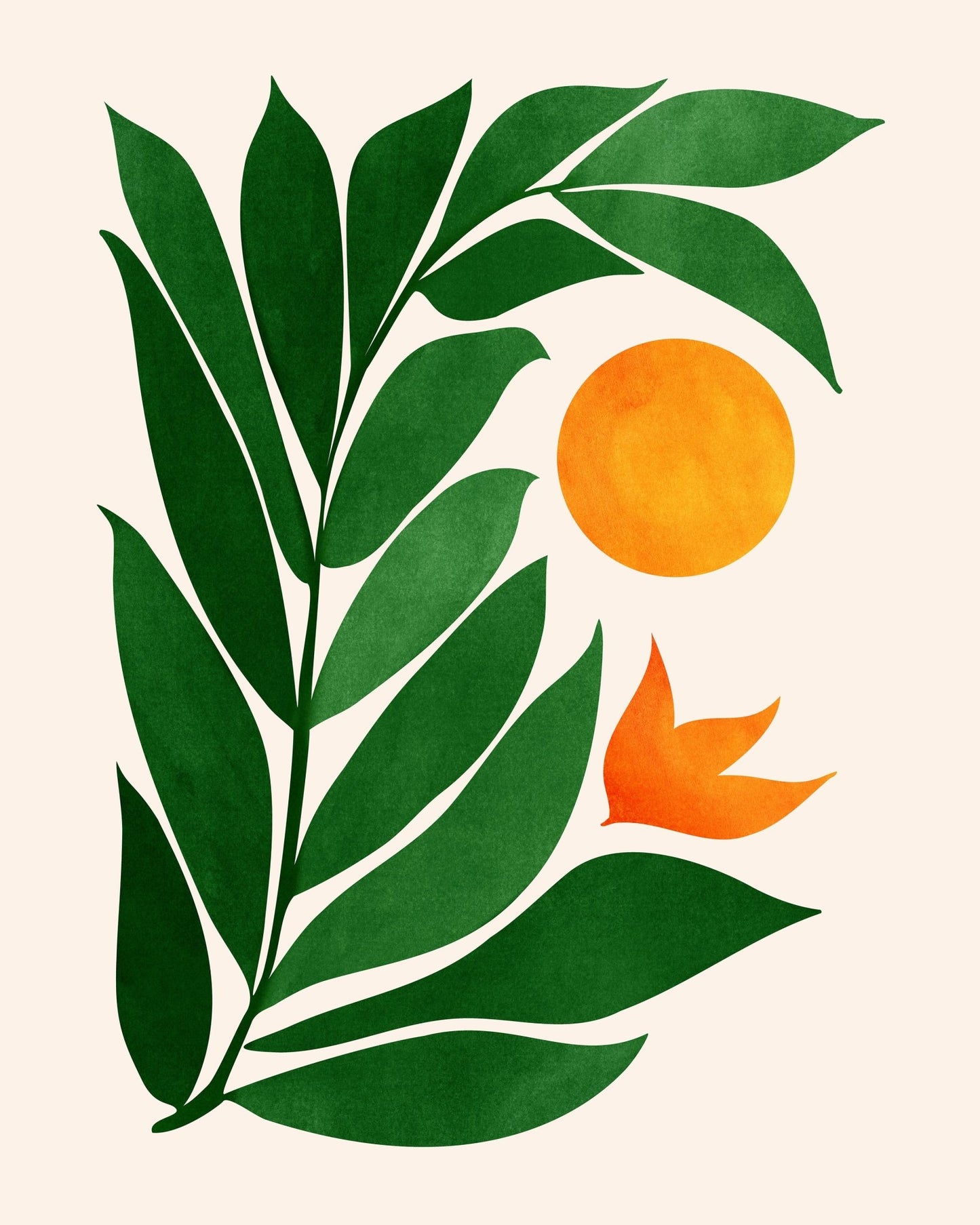 Tropical Garden Mid Century Sunset