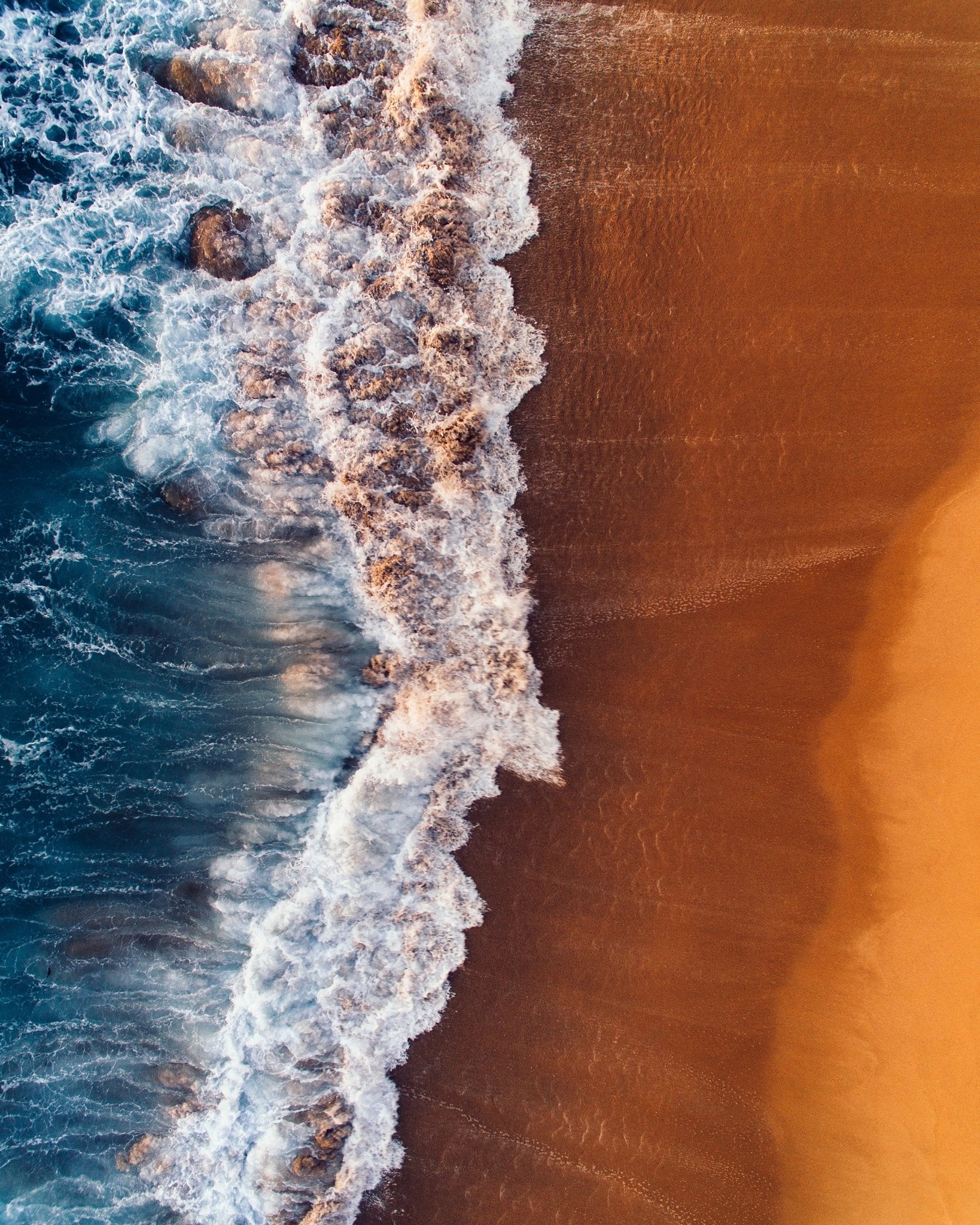 Vibrant Beach With Turquoise Ocean Waves