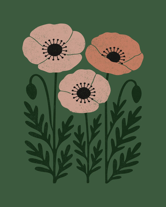 Abstract Blush Pink Poppies