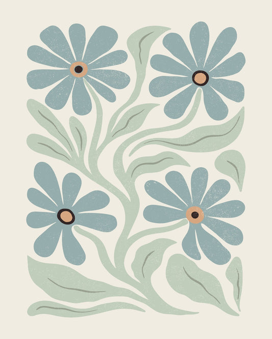 Floral Dance in Blue