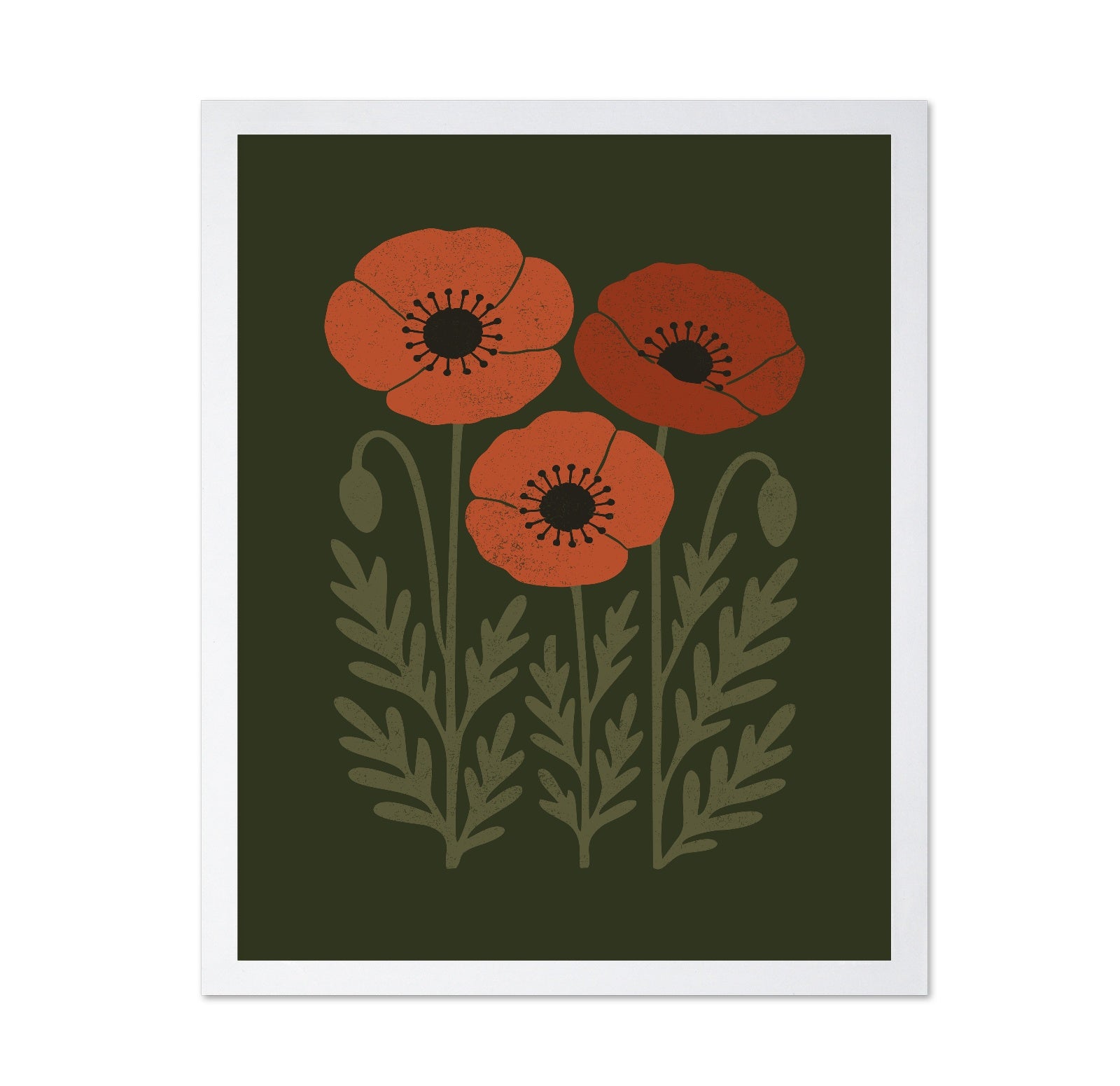 Abstract Rusty Orange Poppies