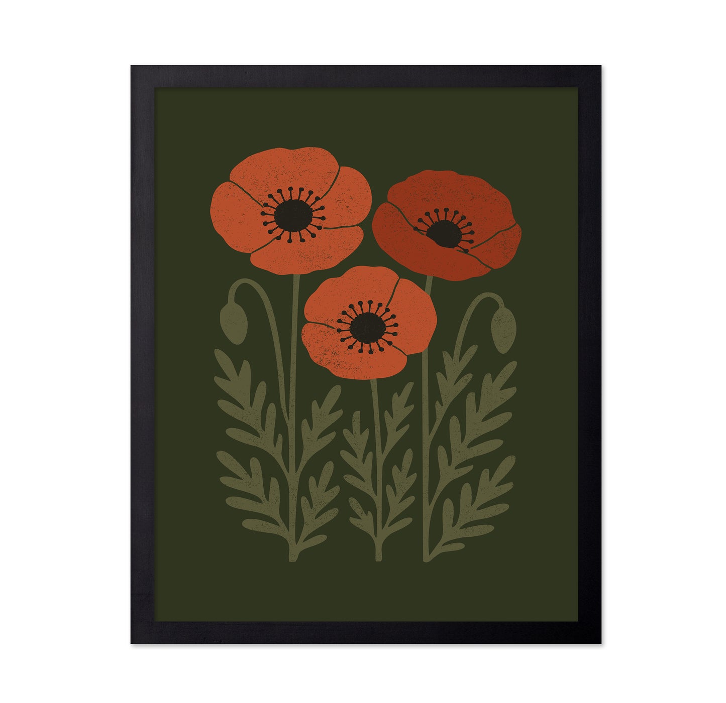 Abstract Rusty Orange Poppies