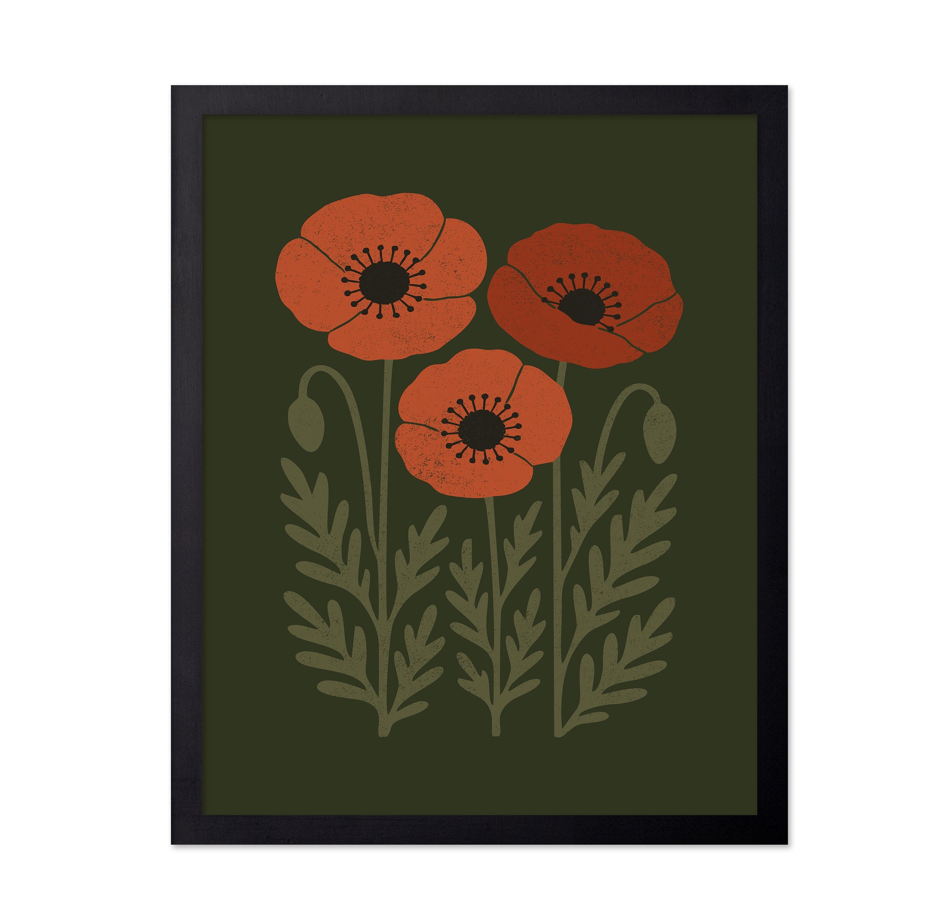 Abstract Rusty Orange Poppies
