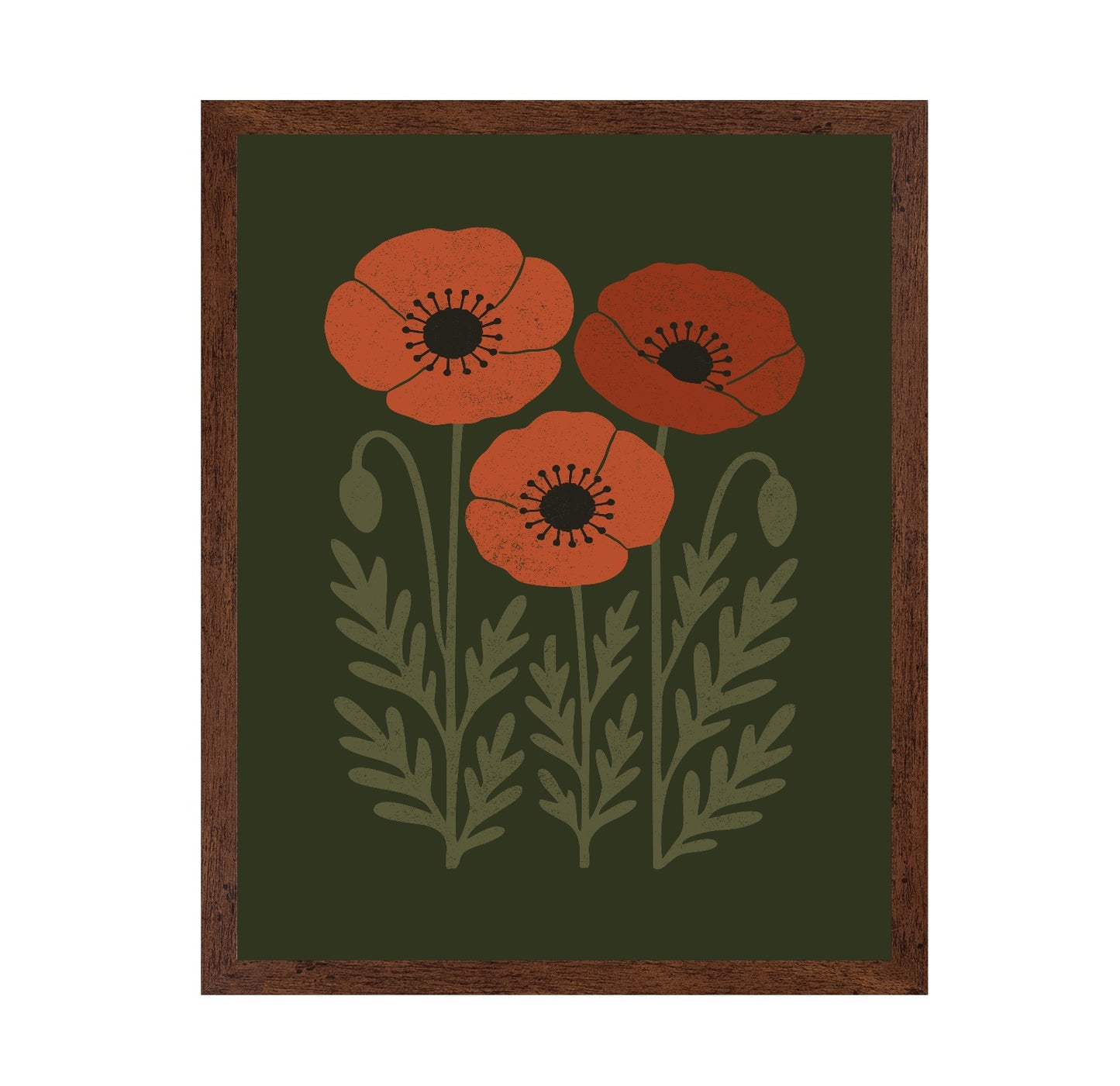 Abstract Rusty Orange Poppies