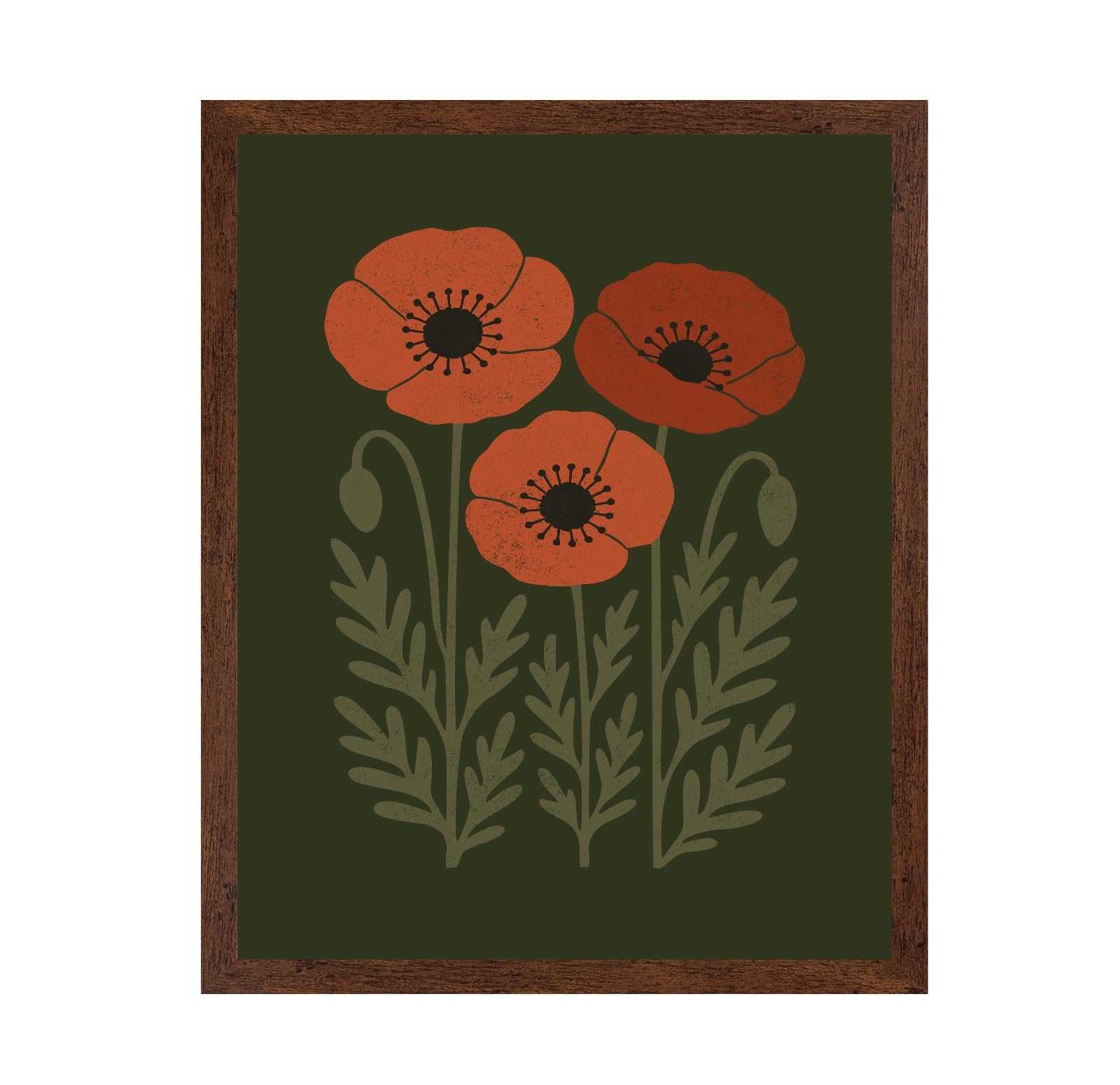 Abstract Rusty Orange Poppies