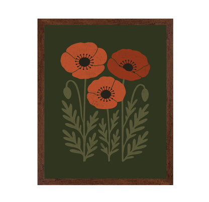 Abstract Rusty Orange Poppies