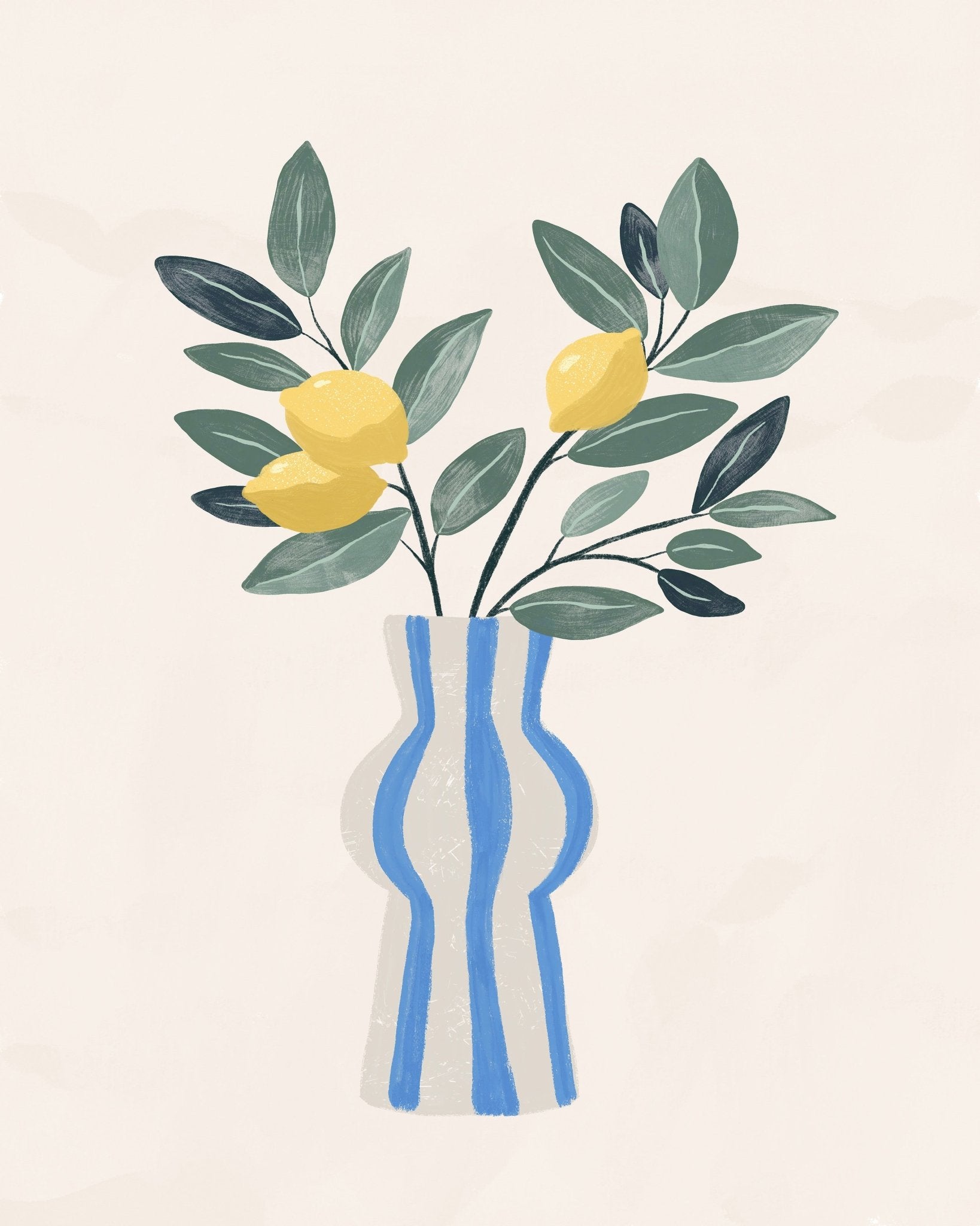 Lemon Stripe Vase