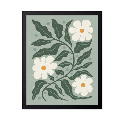 White Daisies and Green Leaves