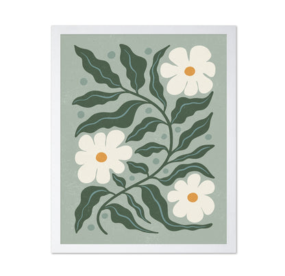White Daisies and Green Leaves