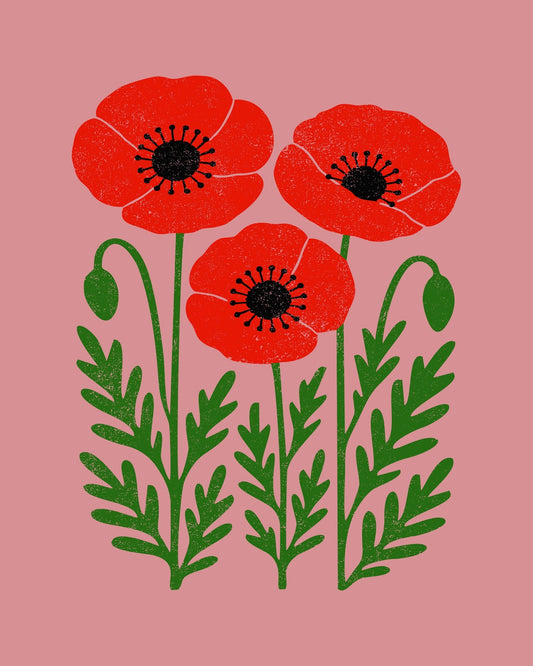 Abstract Vivid Poppies