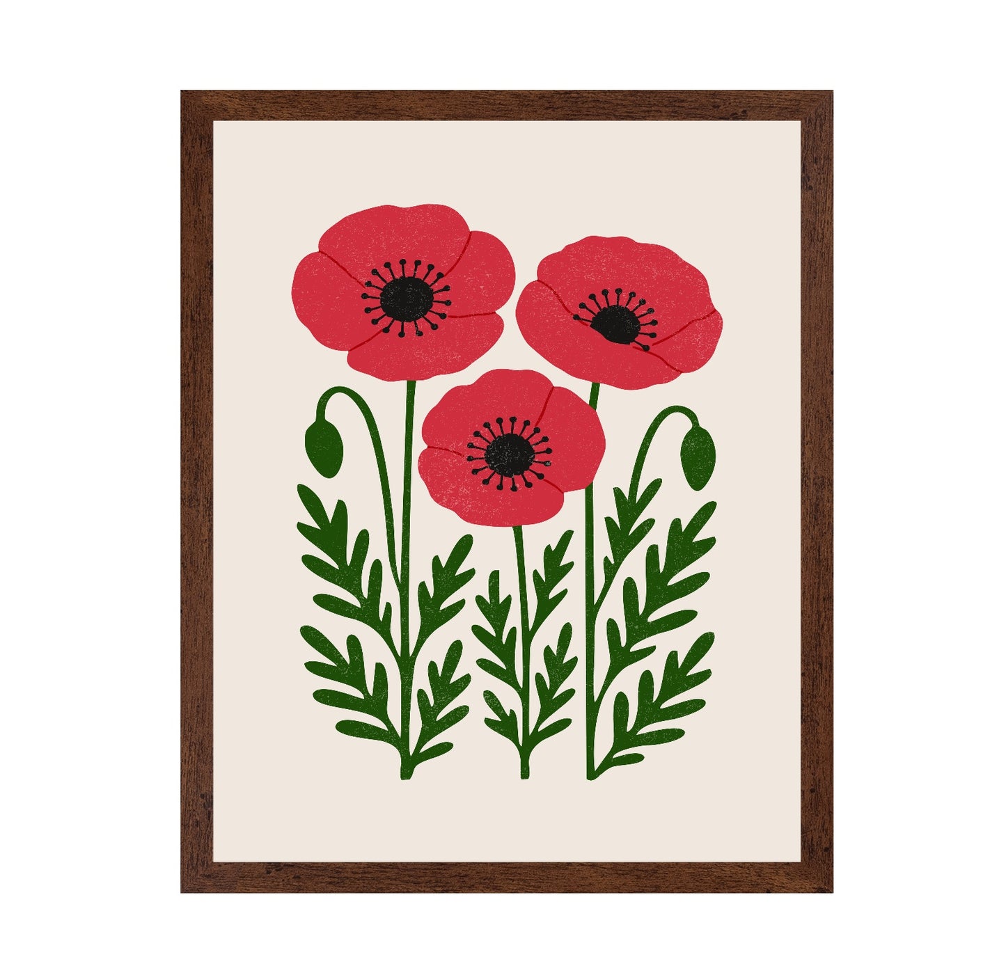 Abstract Classic Red Poppies
