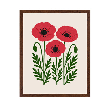 Abstract Classic Red Poppies