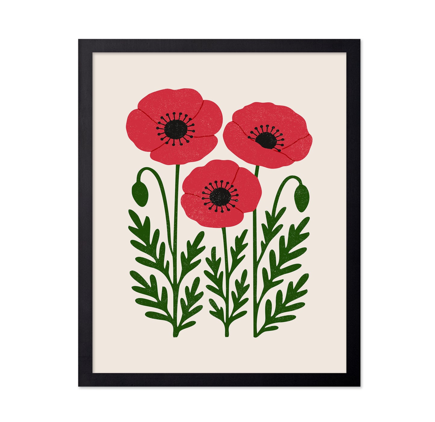 Abstract Classic Red Poppies