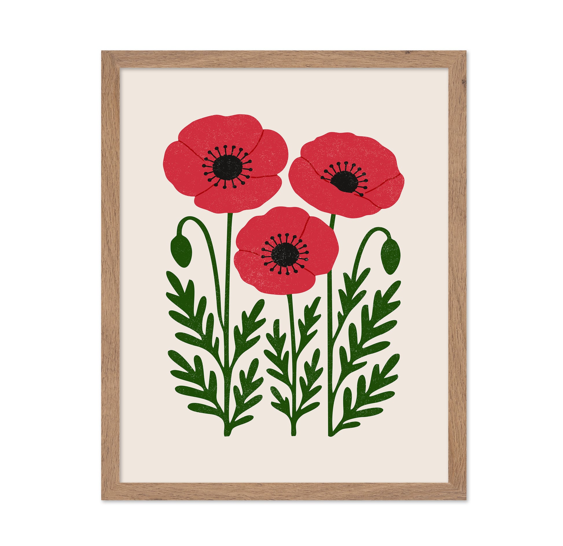 Abstract Classic Red Poppies