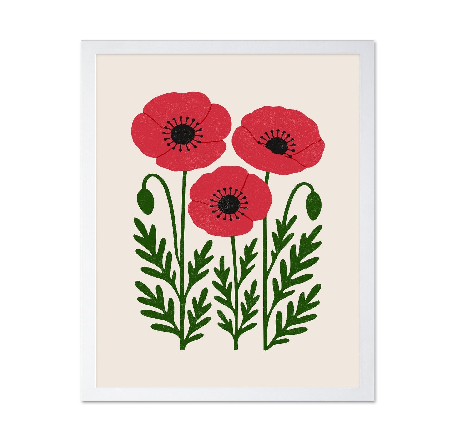 Abstract Classic Red Poppies