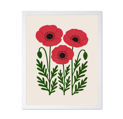 Abstract Classic Red Poppies
