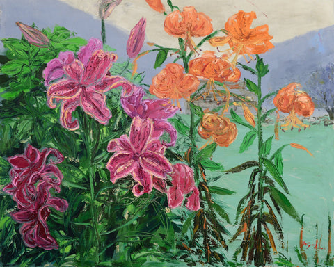 Lush Pink And Orange Lilies