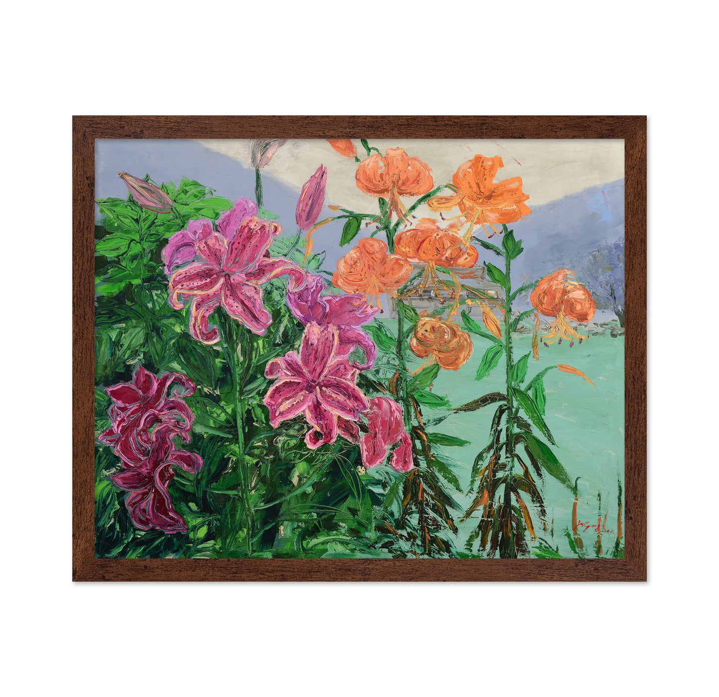 Lush Pink And Orange Lilies
