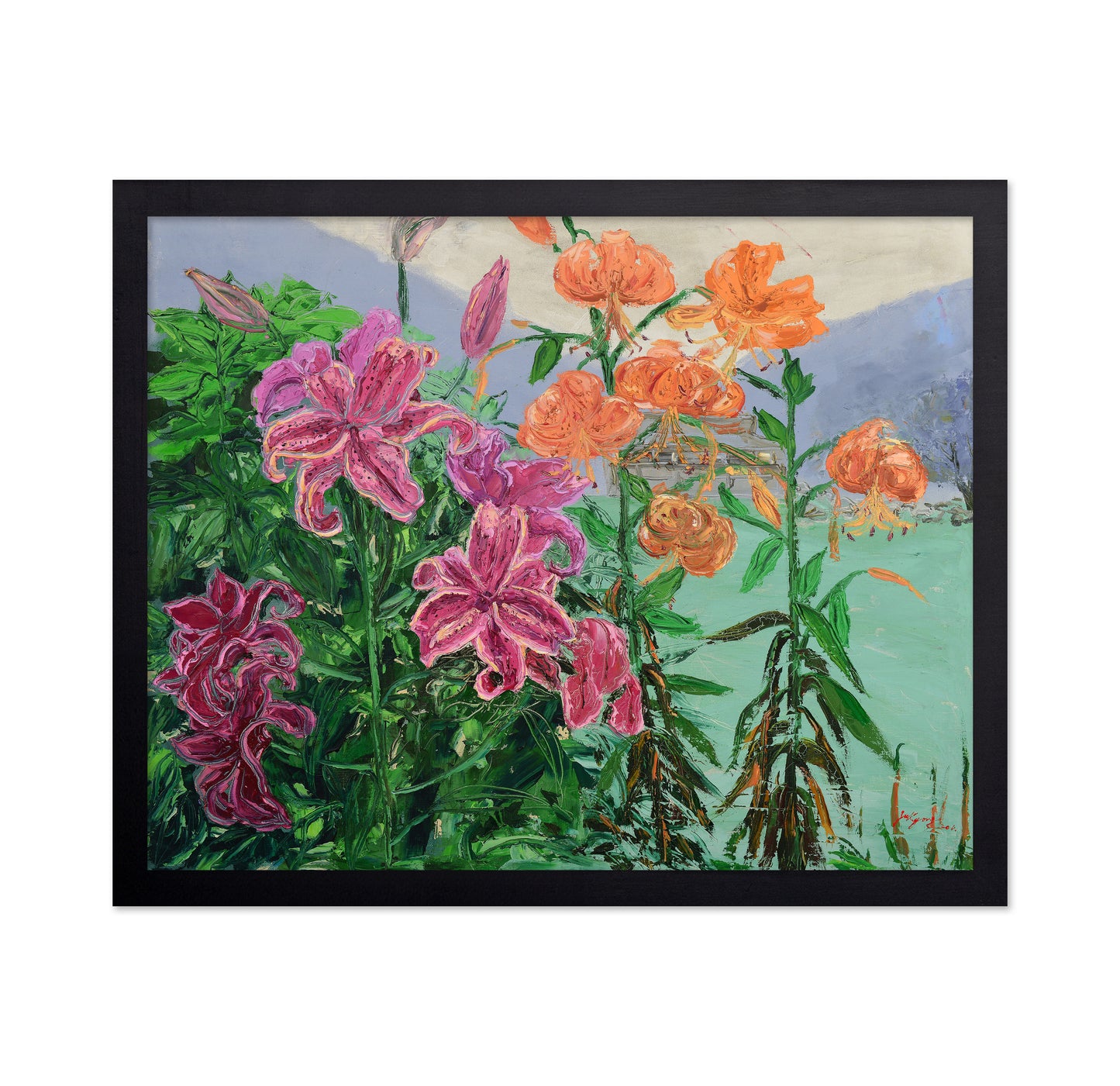 Lush Pink And Orange Lilies