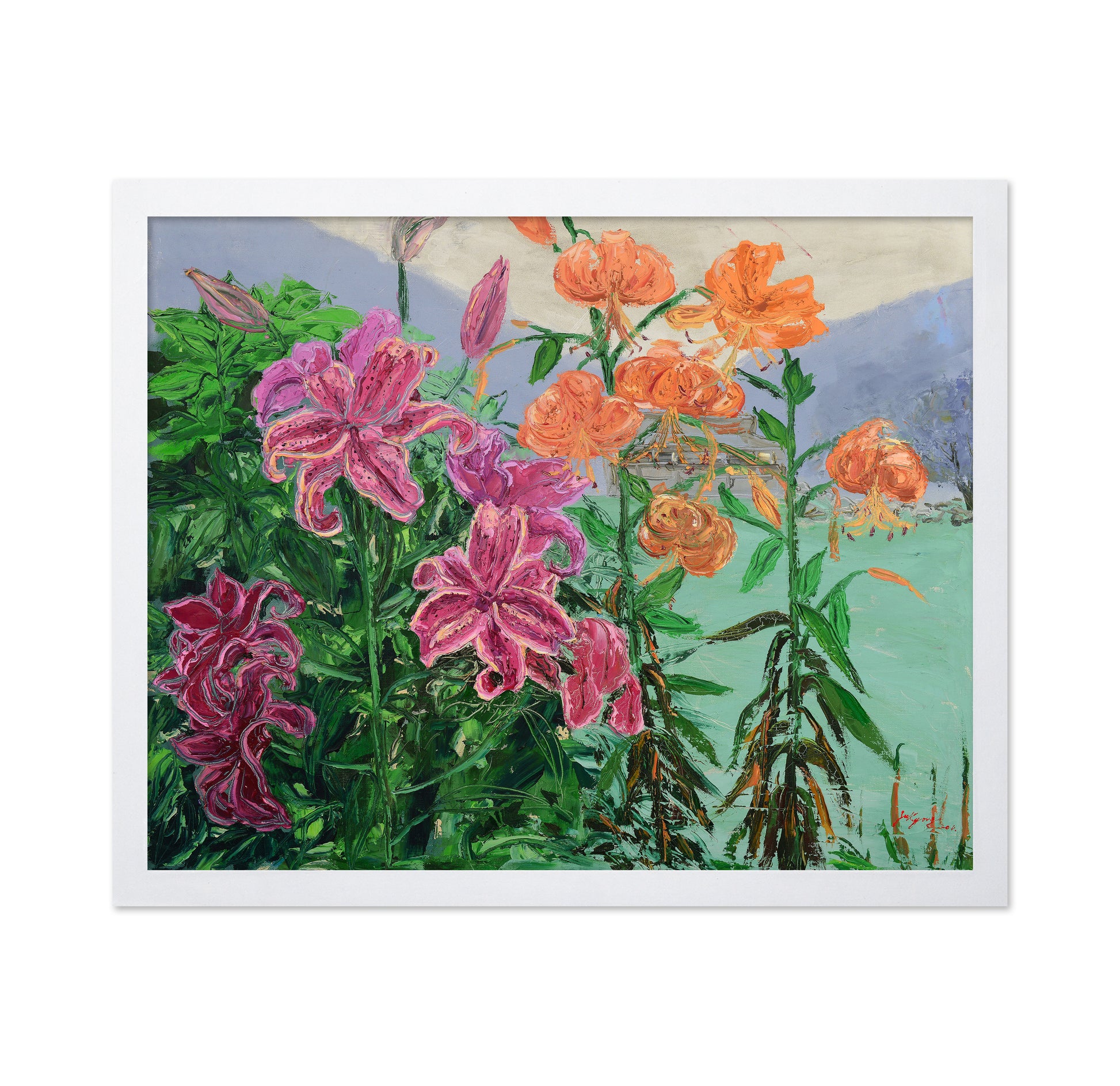 Lush Pink And Orange Lilies