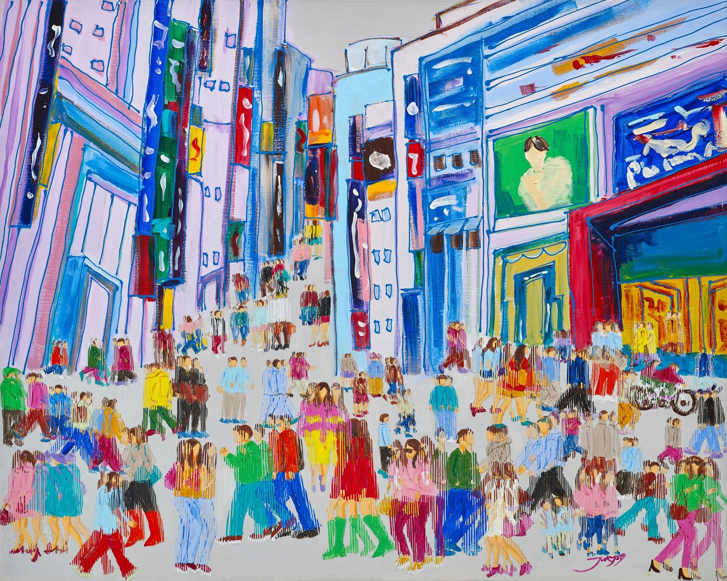 City Crowd Canvas