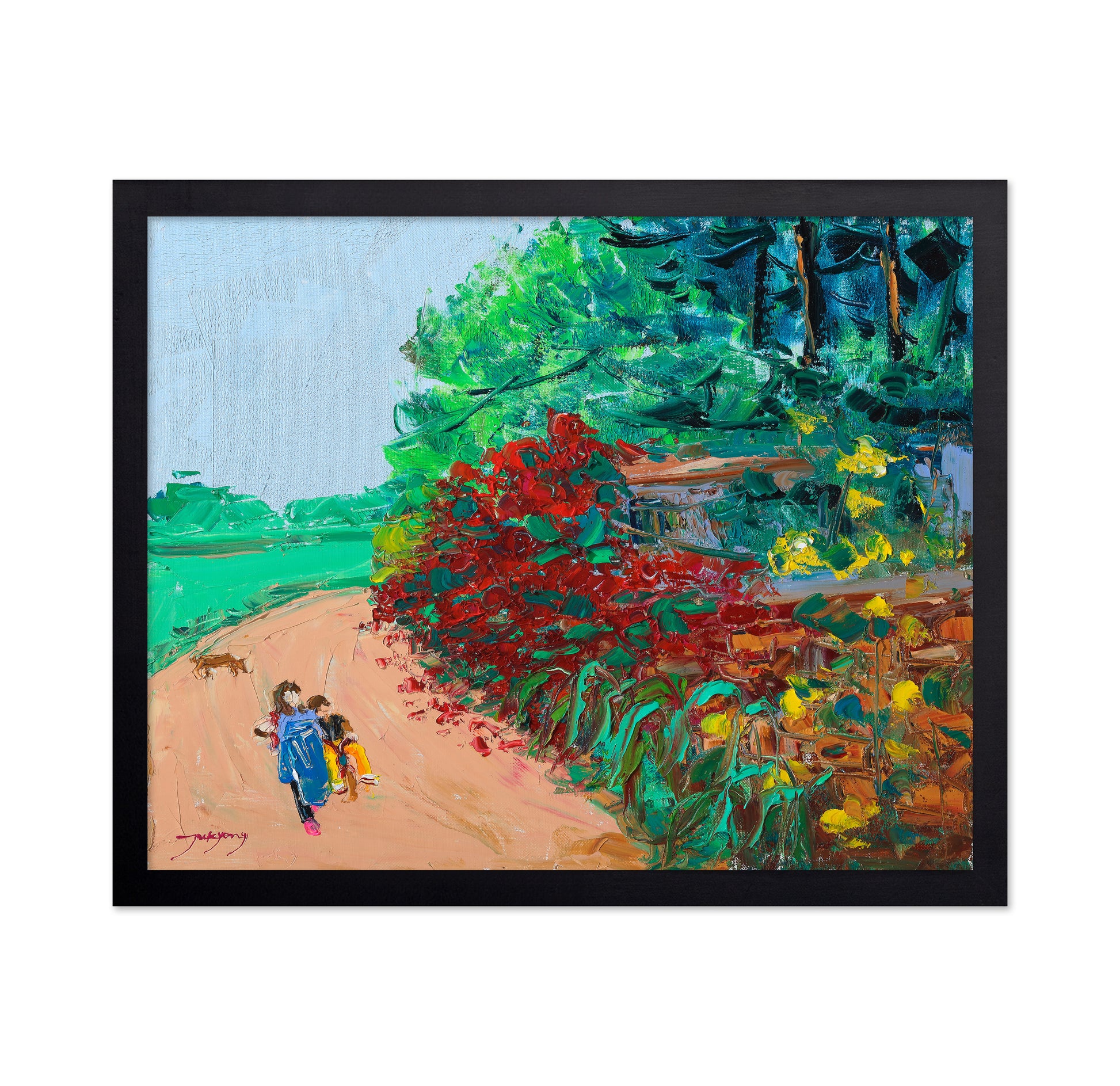 Wild Rose Wall Path Oil On Canvas