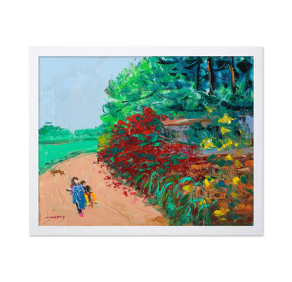 Wild Rose Wall Path Oil On Canvas