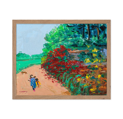 Wild Rose Wall Path Oil On Canvas