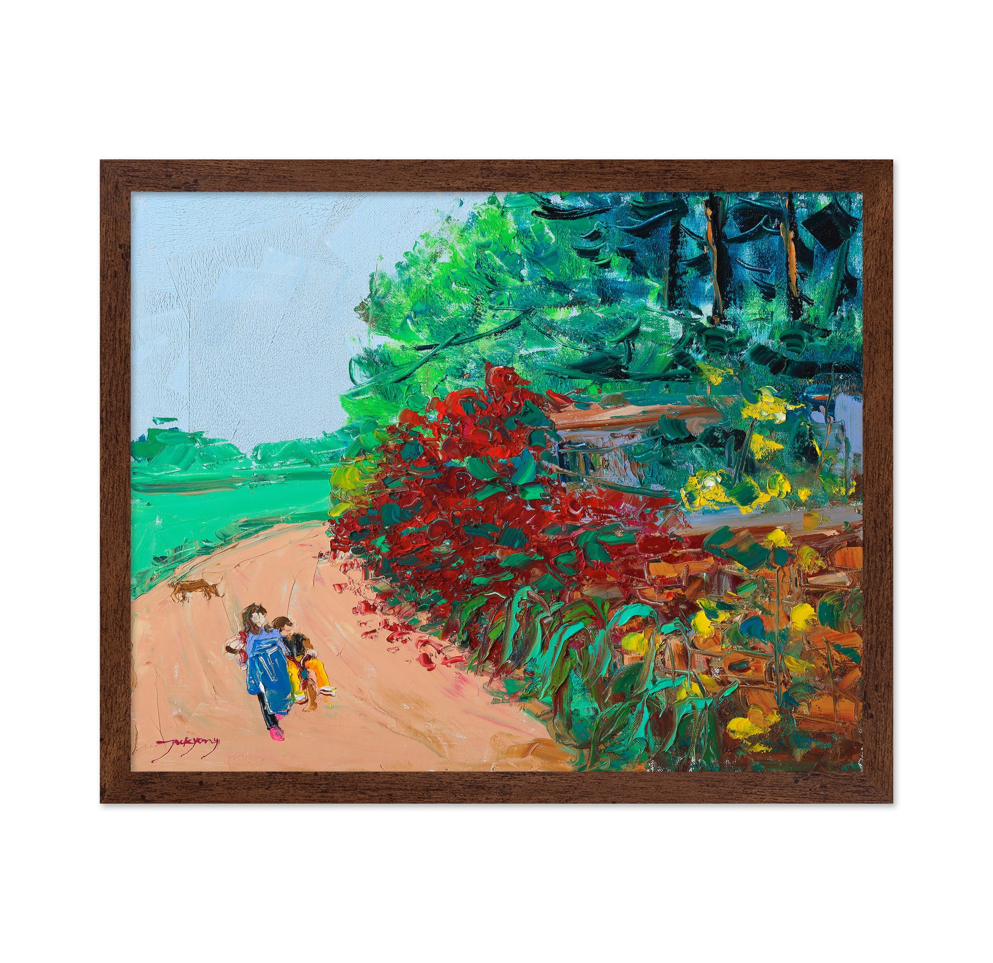 Wild Rose Wall Path Oil On Canvas