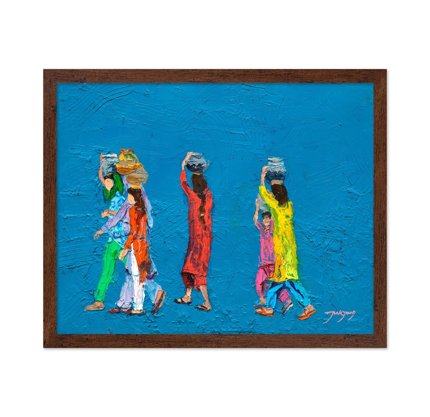 Women Walking With Baskets on Their Heads