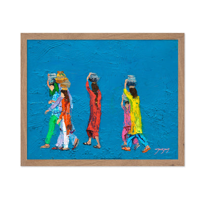 Women Walking With Baskets on Their Heads