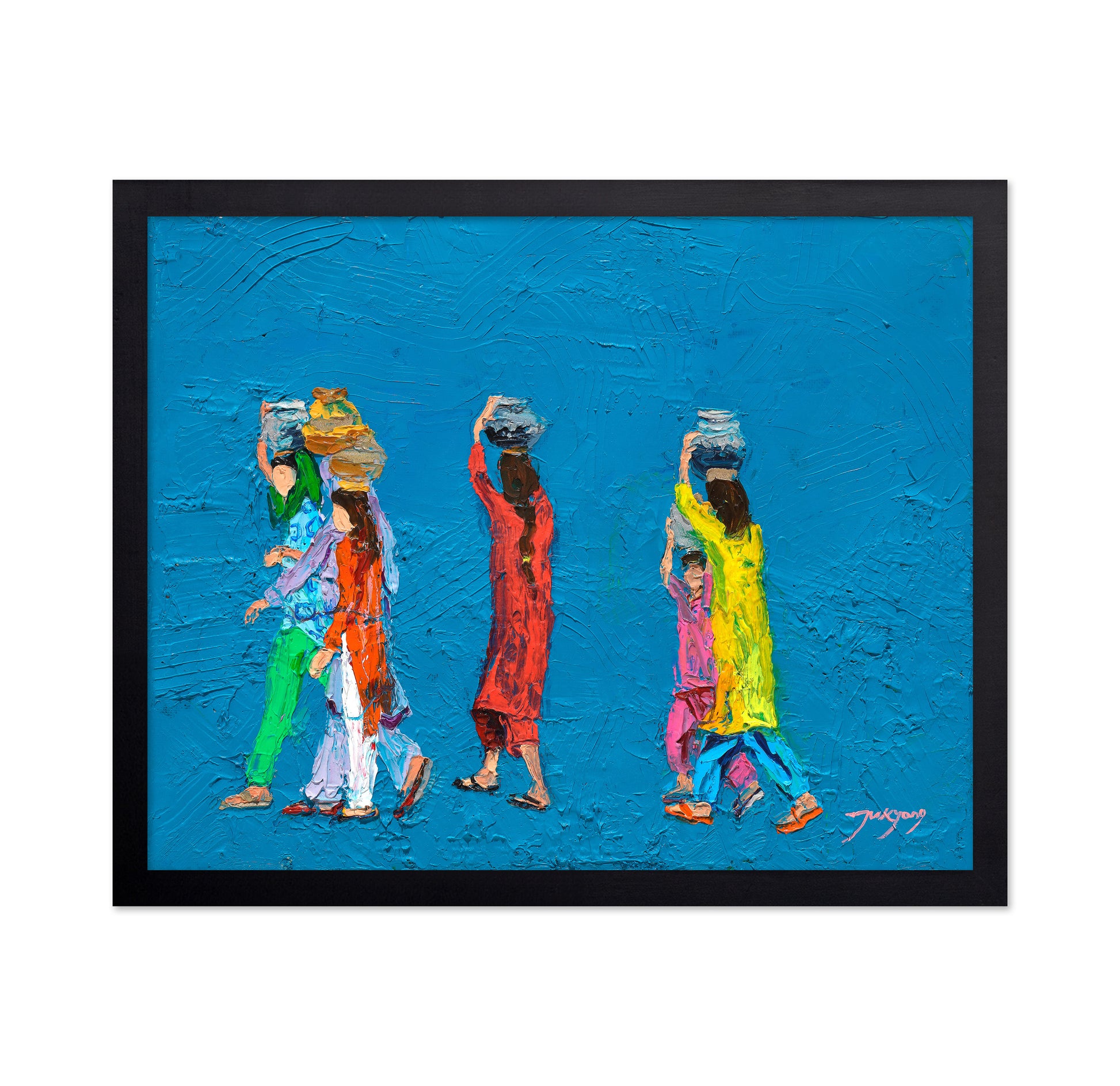 Women Walking With Baskets on Their Heads