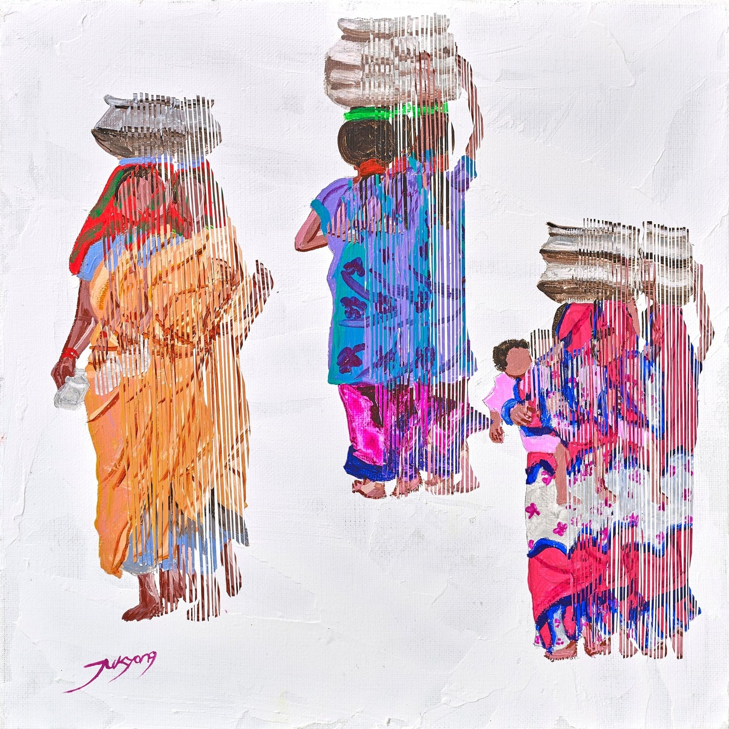 Women Carrying Water Buckets