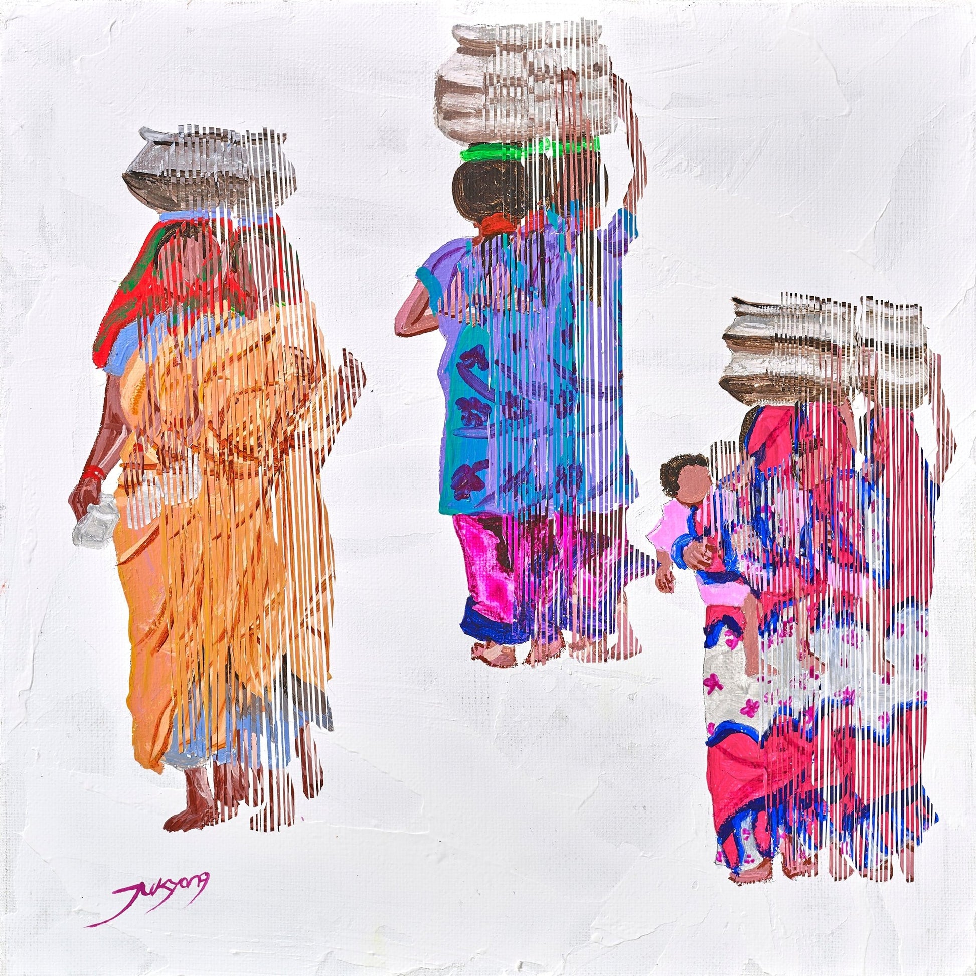 Women Carrying Water Buckets