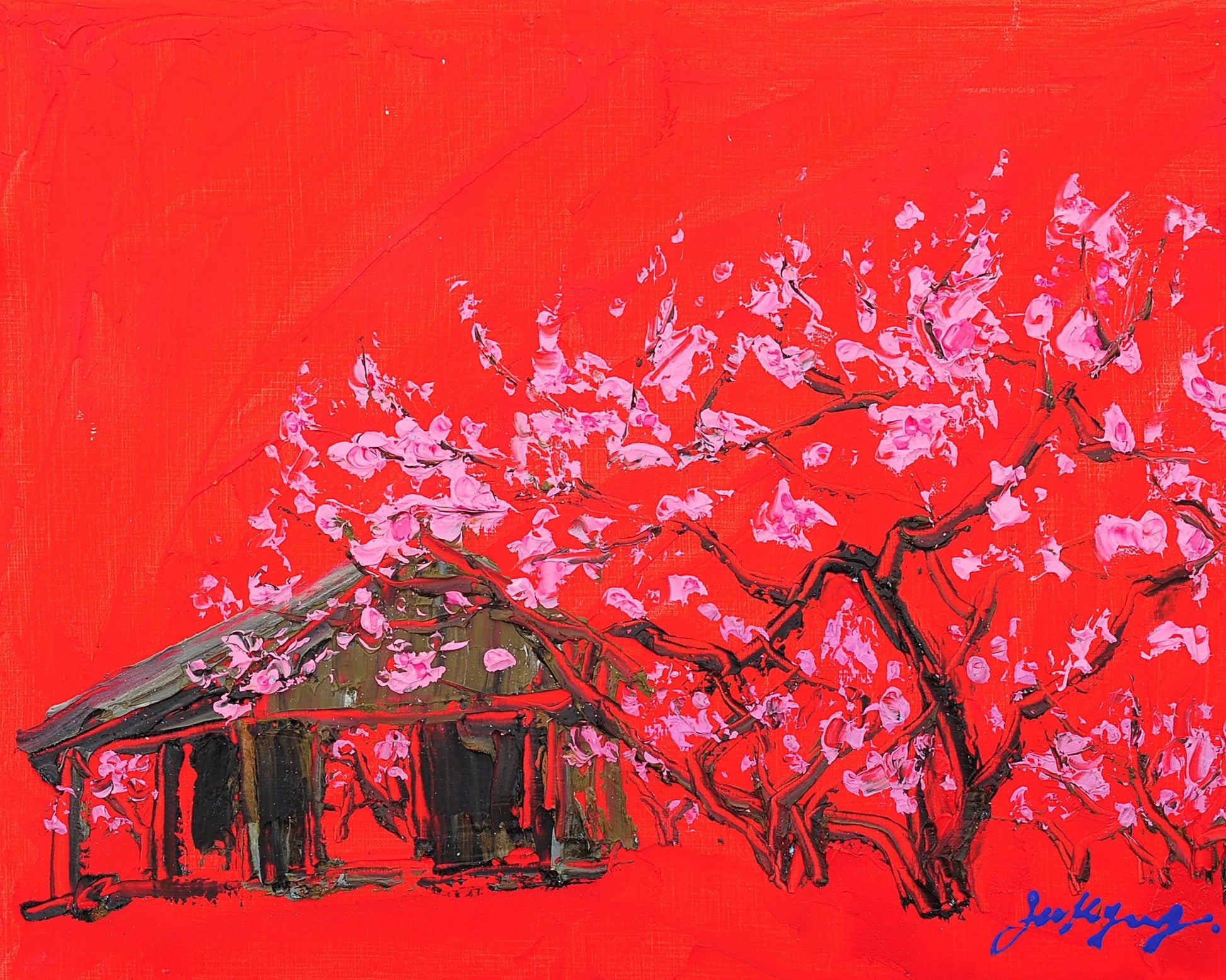 Peach Blossom Oil on Canvas