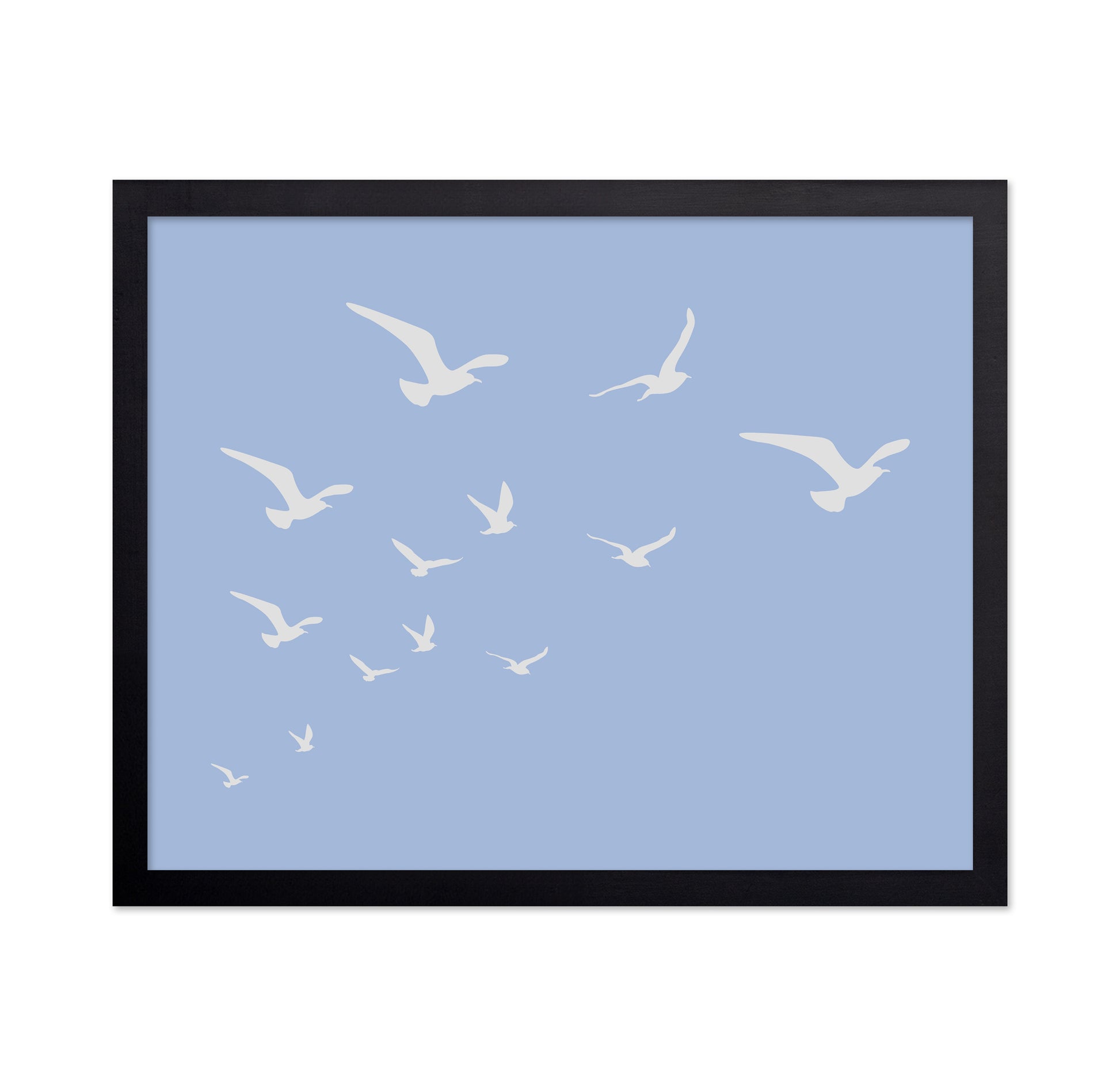 Seagulls Blue Background