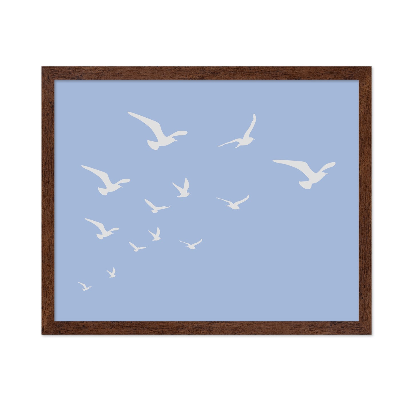 Seagulls Blue Background
