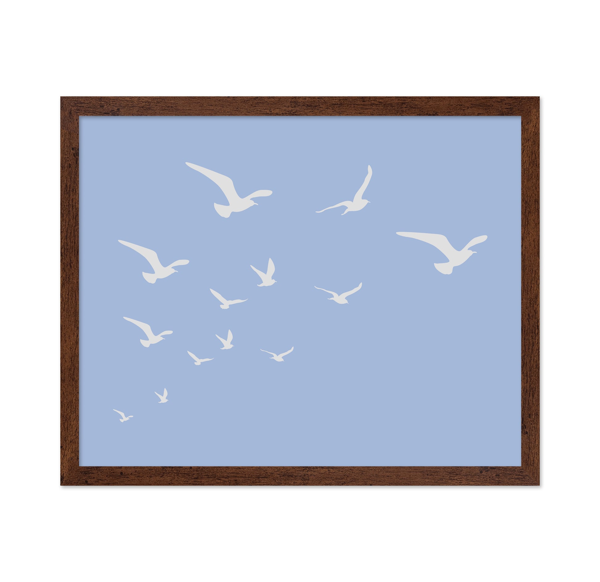 Seagulls Blue Background