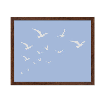 Seagulls Blue Background